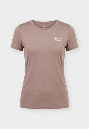 EA7 Emporio Armani, TRAIN TEE - T-shirt de sport - deep taupe
