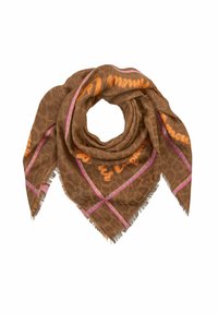 JACQUARD MIT LEO-MUSTER - Tuch - braun