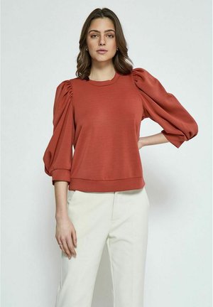 PEPPERCORN 3/4 PUFF SLEEVE - Sweatshirt - red ochre