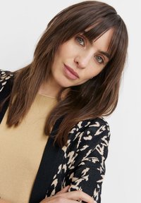 Taifun OFFENER LONG - Cardigan - schwarz gemustert