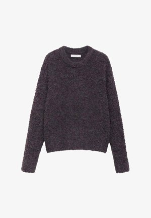 Pull grisonnant flou, à col rond, à manches longues et coupe courte. Texture douce, idéale pour superposer en cas de temps froid.