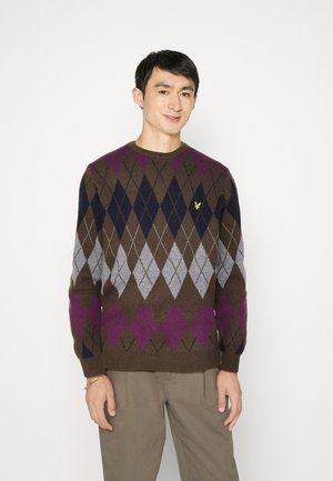 Lyle & Scott, BRITISH ARGYLE CREW NECK - Maglione - olive