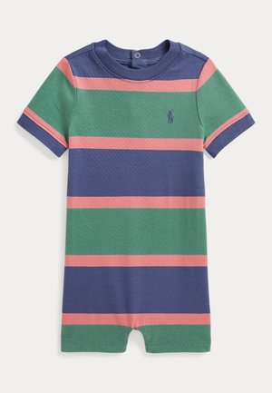 Polo Ralph Lauren STRIPED COTTON JERSEY SHORTALL - Kezeslábas - fairway green multi