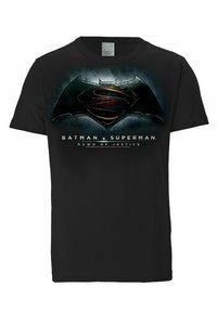 Black T-shirt featuring a large graphic of a bat and "S" logo, with "Batman v Superman: Dawn of Justice" text below in white.