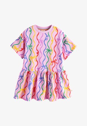 Little Bird REGULAR FIT - 1/4 SLEEVE WITH DROPPED HEM - Denné šaty - pink ribbon print