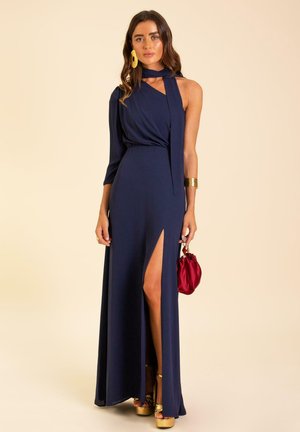 THE-ARE LARGO ASIMÉTRICO CON ABERTURA - Robe longue - dark blue