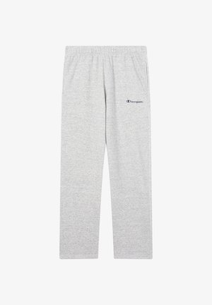 Grijze joggingbroek met een elastische tailleband, voorzien van een klein marineblauw logo aan de linkerkant. Gemaakt van een zachte, gestructureerde stof.