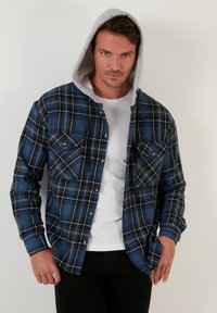 Buratti PLAID PATTERNED DOUBLE POCKET HOODED WINTER - Allvädersjacka - navy blue