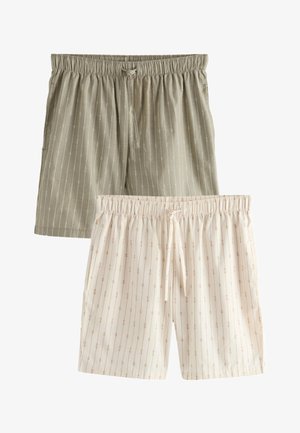 Next, REGULAR FIT - WOVEN STRIPE PYJAMA SHORTS 2 PACK - Weite Boxershorts - green/ecru