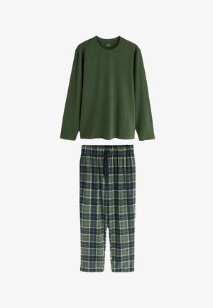 Next, REGULAR FIT - COSY CHECK LONG SLEEVE JERSEY PYJAMAS SET - Pyjama set - green