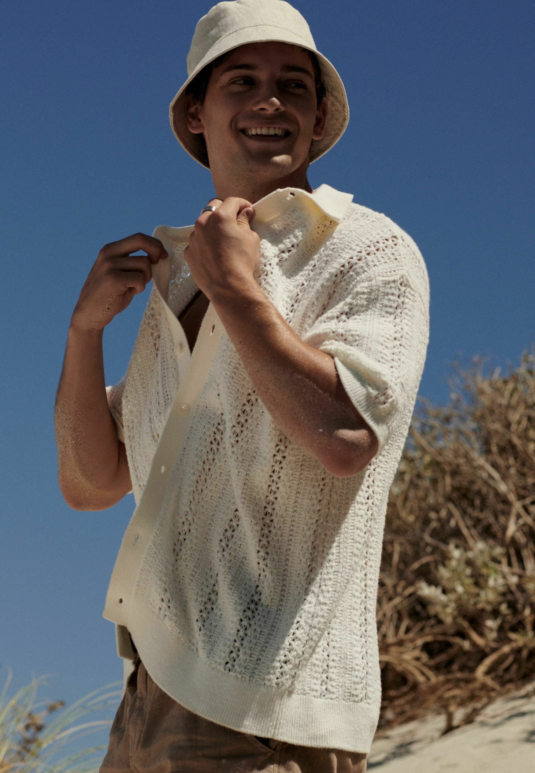 NEXT Completo Bambino 6 Mesi | Camicia Maniche Corte Con Rever E Shorts | Ecru Texture Plain