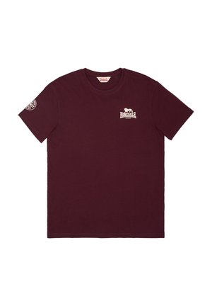 Lonsdale, NORMALE PASSFORM WARLINGHAM - T-shirts print - oxblood/offwhite