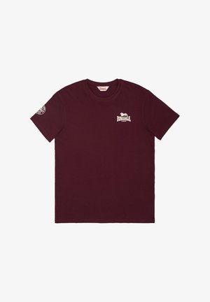 Lonsdale, NORMALE PASSFORM WARLINGHAM - Trükipildiga T-särk - oxblood/offwhite