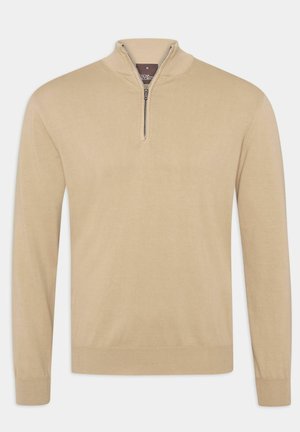 Oscar Jacobson HALF ZIP - Jumper - beige pine