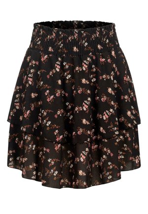 BLUMEN PRINT - A-silueta svārki - black