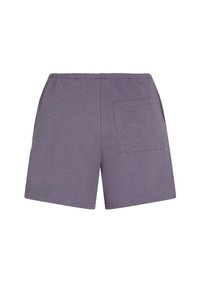 Paarse katoenen shorts met een elastische tailleband en een enkele achterzak. Soepele textuur met een losse pasvorm en minimalistisch ontwerp.