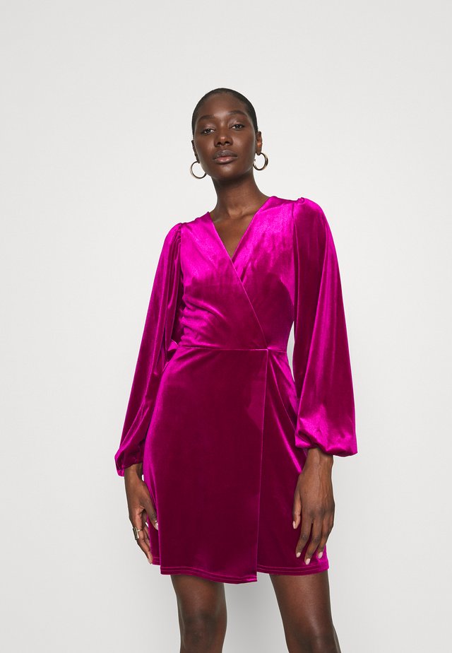 WRAP OVER MINI DRESS - Day dress - pink