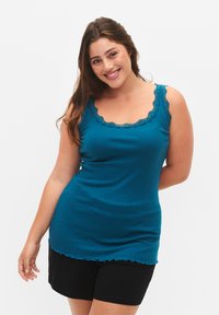 Zizzi 2-PACK WITH TRIM - Topp - blue/coral black
