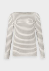 TOM TAILOR STRIPED BOAT NECK - Topper langermet - taupe/offwhite