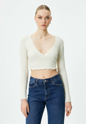 ENVELOP CROP - Langærmet T-shirt - beige