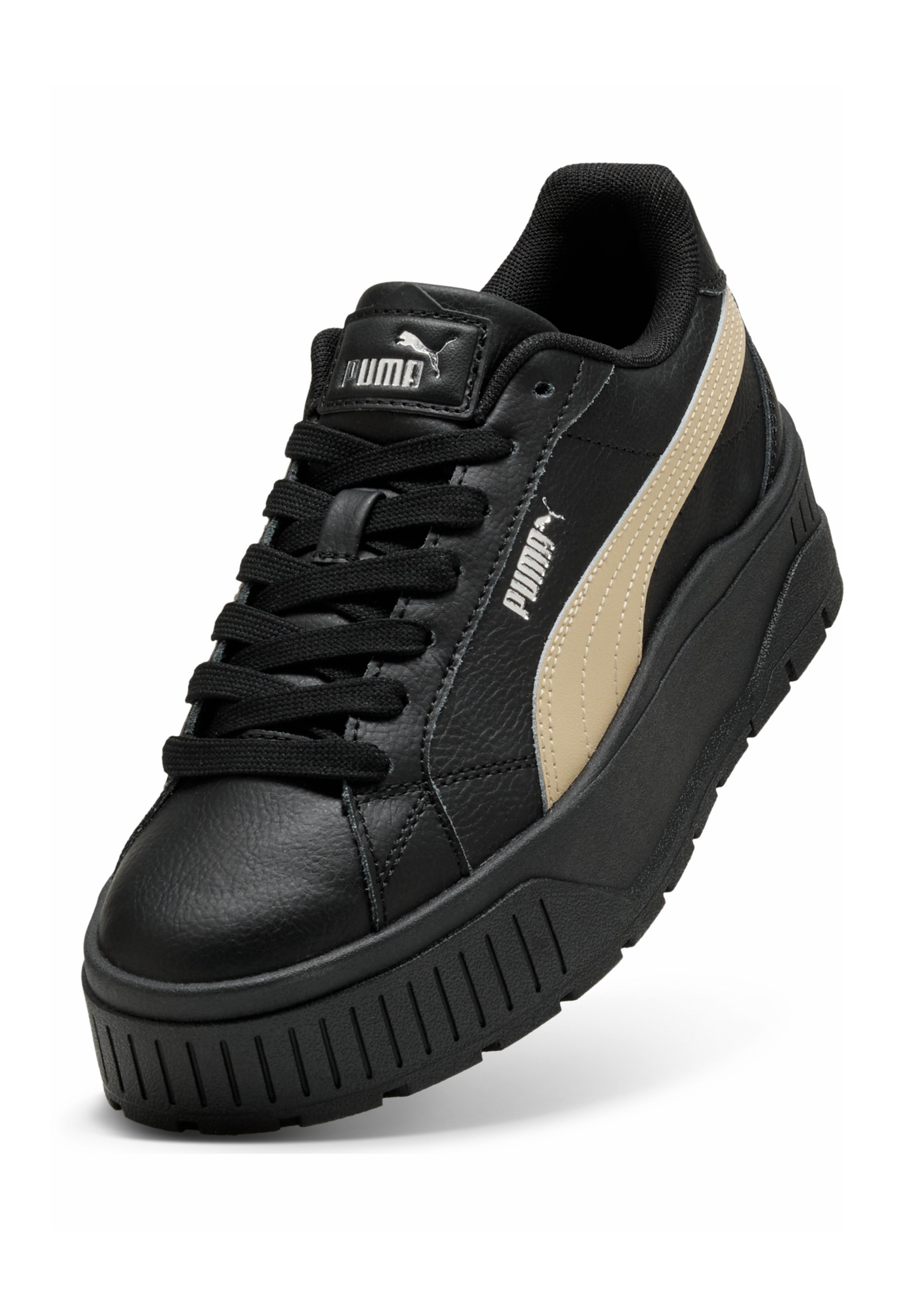 Puma KARMEN - Trainers - black canvas silver/black - Zalando