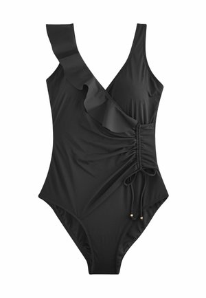 FRILL WRAP TUMMY CONTROL   TALL -REGULAR FIT - Badeanzug - black