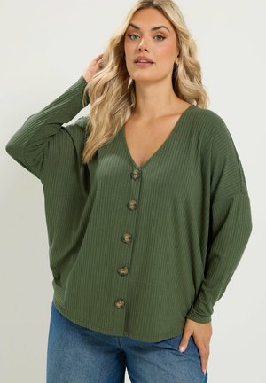 Yours Clothing, PLUS SIZE CASUAL TOPS - Gilet - khaki