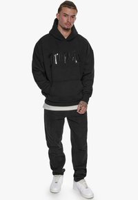 Dropsize LACK PRINT LOGO - Hoodie - black