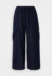 PULL ON DRAWSTRING WIDE LEG - Cargobukse - navy