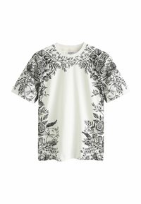 Next TATTOO FLORAL 3 PACK REGULAR FIT - T-shirt med print - white black khaki