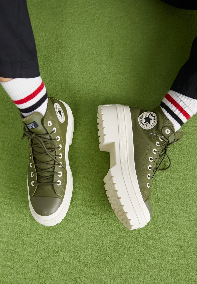 high top converse lugged khaki