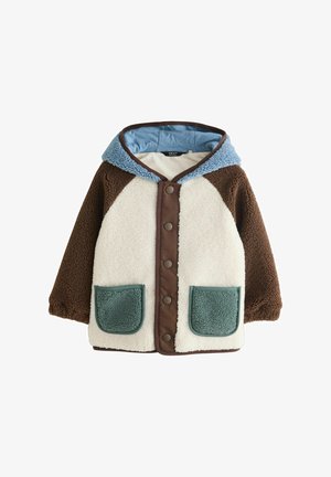 Next, REGULAR FIT - HOODED FLEECE - Giacca in pile - neutral tan colourblock