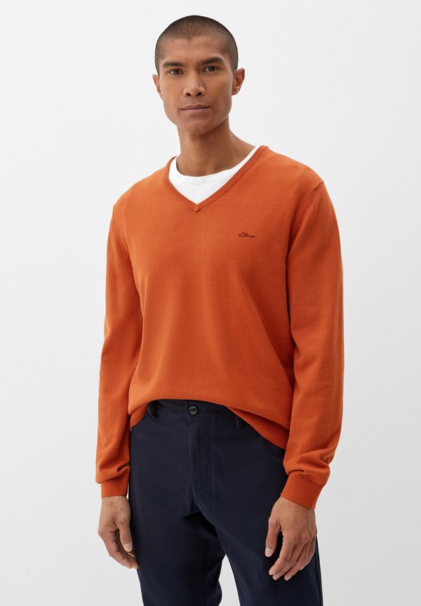Strickpullover - dark orange