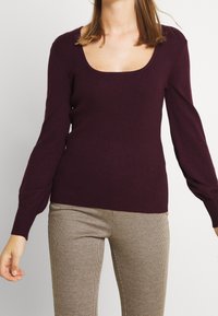 VILA Stickad tröja - bordeaux