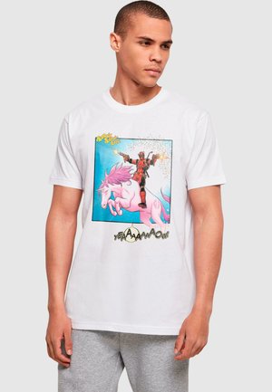 DEADPOOL - UNICORN BATTLE  - Print T-shirt - white