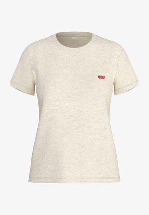 Kremna kratka majica iz mešanice bombaža. Ima mali rdeč Levi's logotip na levem prsnem delu. Klasičen kroj s krožnim izrezom.