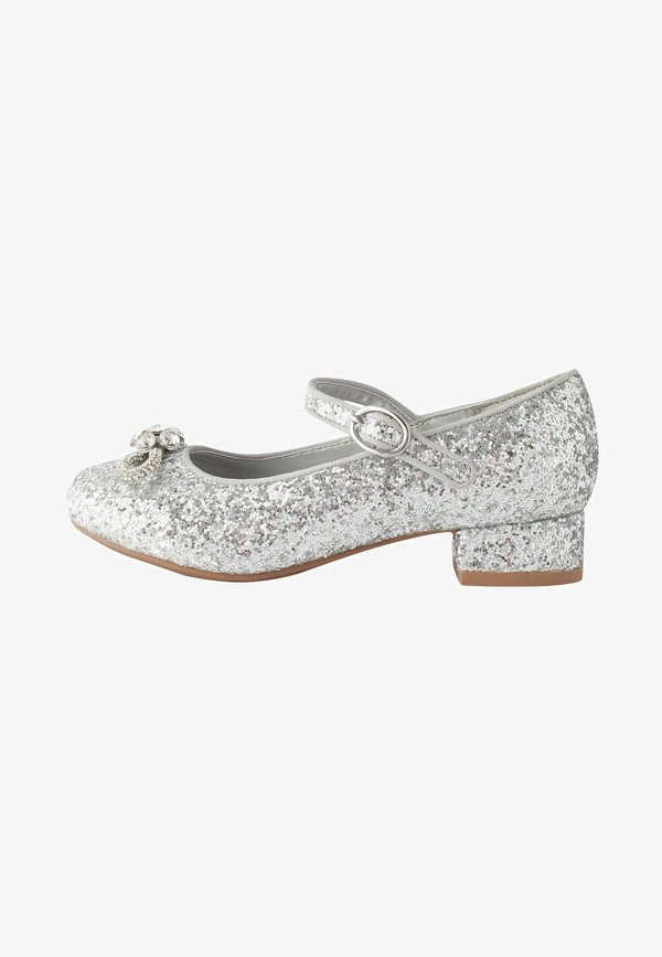 MARY JANE OCCASION HEEL – Riemchenballerina – silver glitter bow