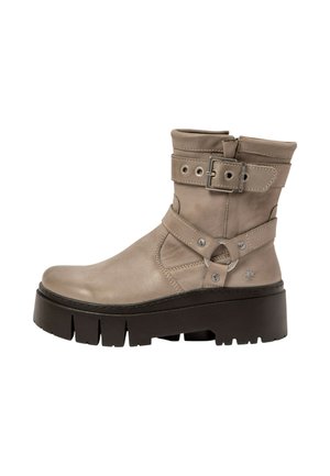 Cowboy/biker ankle boot - cinder