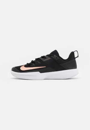 Nike Performance COURT VAPOR LITE CLAY - Clay court tennis shoes - black/white/metallic red bronze
