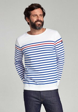 Armor lux REMPART MARINIÈRE - Langærmet T-shirt - blanc  étoile   braise