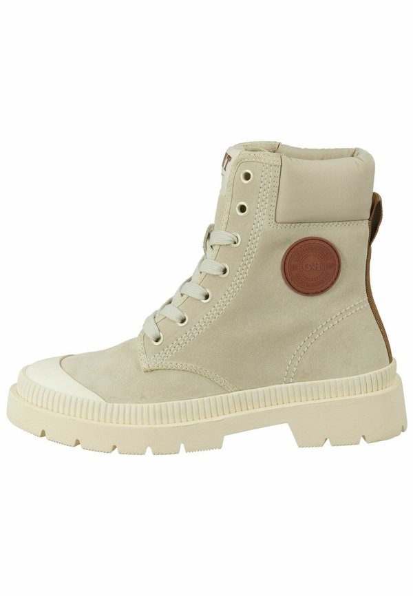 Schnürstiefelette - light beige