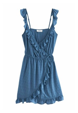 MINI WRAP - Robe de jour - navy aztec