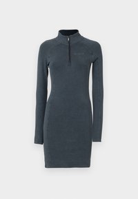 HALF ZIP DRESS - Rochie din jerseu - anthracite black