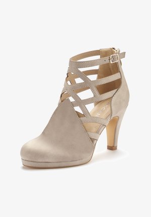 LASCANA High heeled ankle boots - beige