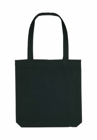 Sac en toile noir en coton avec deux longues anses, forme rectangulaire et sans motifs ou accents visibles. Texture lisse, design minimaliste.