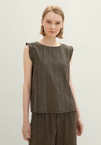 TOM TAILOR DENIM MIT FLÜGELÄRMELN - Top - black beige stripe