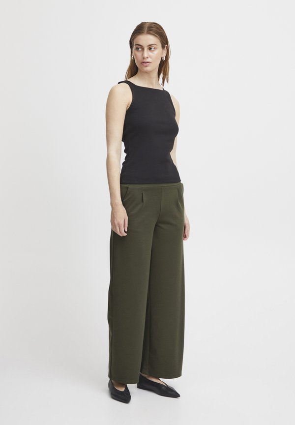 KATE WIDE - Trousers - forest night4