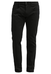 Svarta jeans i denim med slim fit, med framfickor, en myntficka och dragkedja med knapplås.