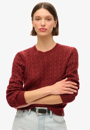 CABLE CREW NECK  - Jersey de punto - claret red