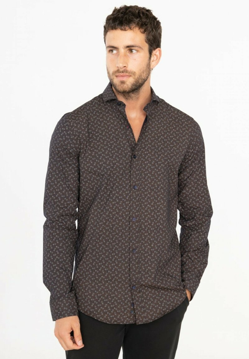 Yves Enzo Chemise - motif/marron - ZALANDO.FR